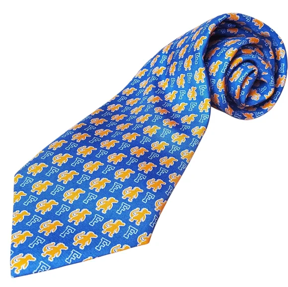 Vineyard Vines Florida Gators Blue and Orange Silk Tie